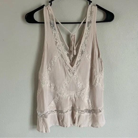 American Eagle Lace Trimmed Tank Top - Picture 3 of 4